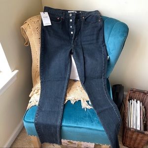 Redone Originals High Rise Ankle Crop Jeans